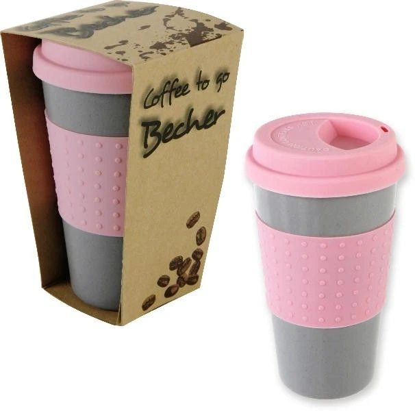 Diverse Coffee-To-Go Becher Grau / Pink 3 Diverse Coffee-To-Go Becher Grau / Pink